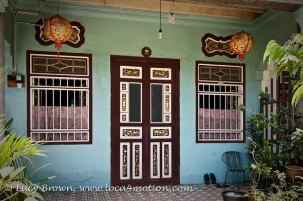 Painted Chinese Shophouse, George Town, Penang, Malaysia